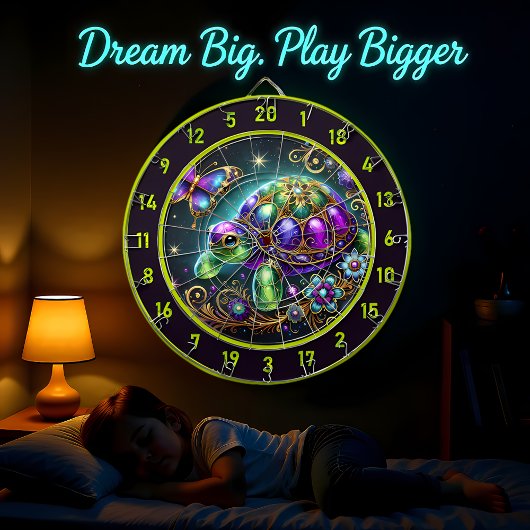 Fantasy Turtle Butterfly Rustic Lodge Decor Dartbord