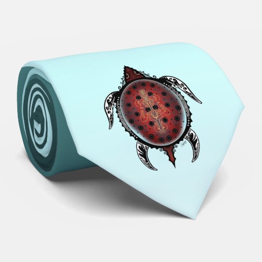 Fantasy Turtle Tattoo Stropdas (Opgerold)