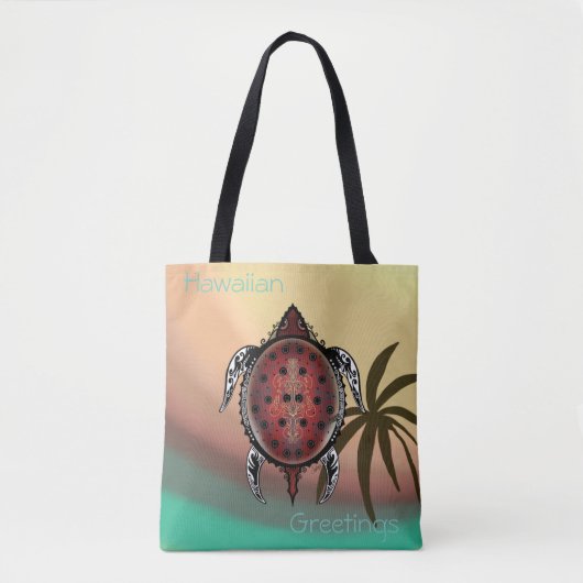 Fantasy Turtle Tattoo Tote Bag (Voorkant)