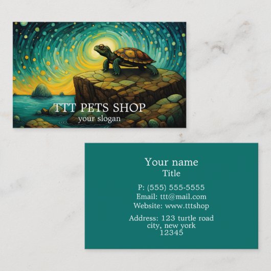 Fantasy Turtle Visitekaartje (Voorkant / Achterkant)