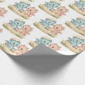 Fantasy Twin Baby Dragons Cadeaupapier (Hoek)