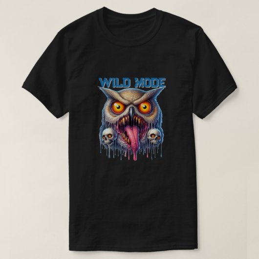 Fantasy Uil in Wilde Modus T-shirt (Design voorkant)