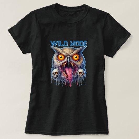 Fantasy Uil in Wilde Modus T-shirt (Design voorkant)