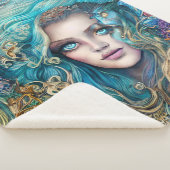Fantasy Underwater Goddess Abstract Artwork Sherpa Deken (3/4)