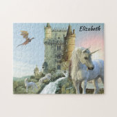 Fantasy Unicorn Castle Dragon Personalized Legpuzzel (Horizontaal)