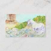 Fantasy Unicorn Children Play Date Card Contactkaartje (Achterkant)