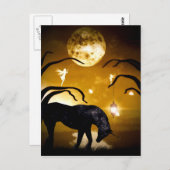 Fantasy unicorn en fairies briefkaart (Voorkant / Achterkant)