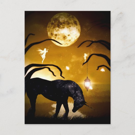 Fantasy unicorn en fairies briefkaart (Voorkant)