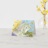 Fantasy UNICORN FAIRY NOTE KAART Blank (Gele Bloem)