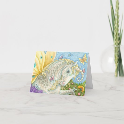 Fantasy UNICORN FAIRY NOTE KAART Blank (Voorkant)