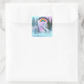 Fantasy Unicorn Horse Vierkante Sticker (Tas)