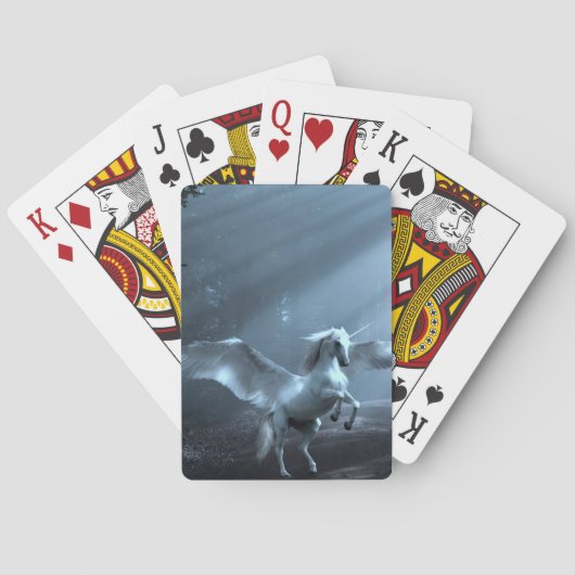 Fantasy Unicorn in Forest Pokerkaarten (Achterkant)
