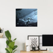 Fantasy Unicorn in Forest Poster (Thuiskantoor)