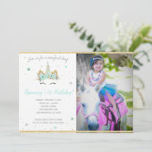 Fantasy Unicorn Invitation 7X5 Kaart (Staand voorkant)