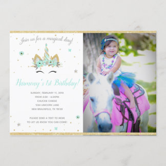 Fantasy Unicorn Invitation 7X5 Kaart