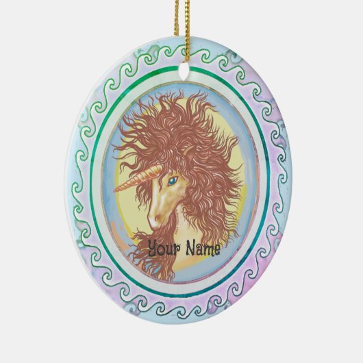 Fantasy Unicorn Keramisch Ornament (Rechts)