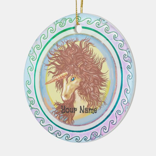 Fantasy Unicorn Keramisch Ornament (Links)