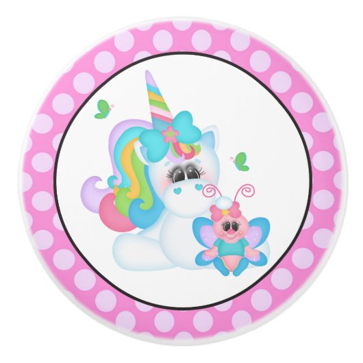 Fantasy unicorn meisjes kamerknop keramische knop (Voorkant)