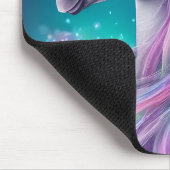 Fantasy Unicorn met blauw en roze haar Muismat (Hoek)