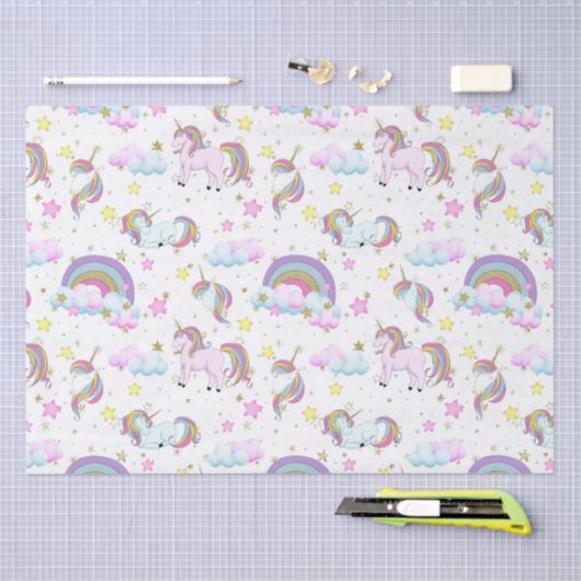 Fantasy unicorn patroonmeisjes tissuepapier (Craft)