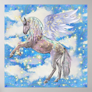 Fantasy unicorn-poster voor meisjes poster