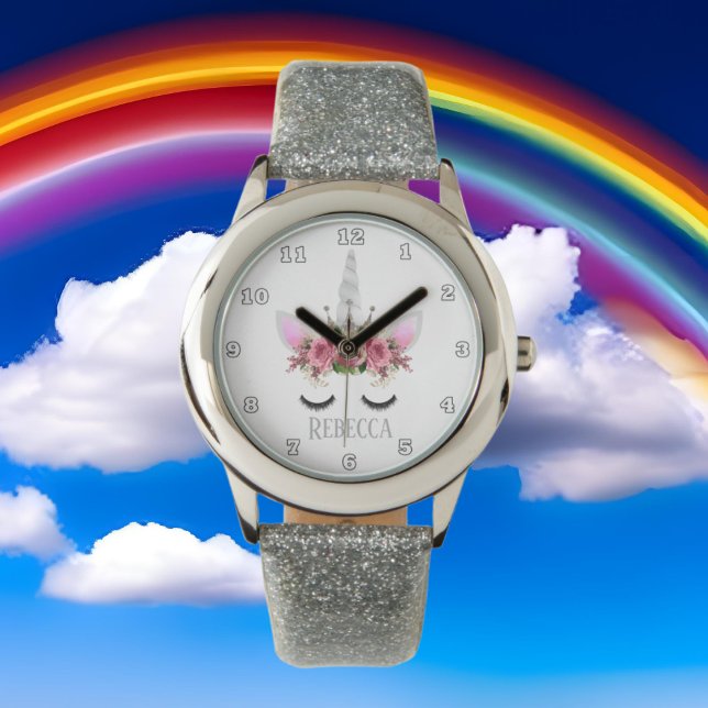 Fantasy unicorn Silver Princess, voornaam horloge (Creator heeft geüpload)