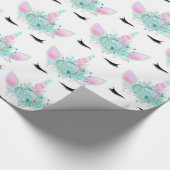 Fantasy unicorn staat voor getild partijtje cadeaupapier (Hoek)