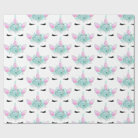 Fantasy unicorn staat voor getild partijtje cadeaupapier (Vlak)