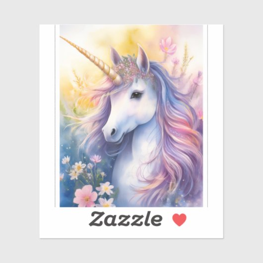 Fantasy Unicorn Transparant Sticker (Vel)