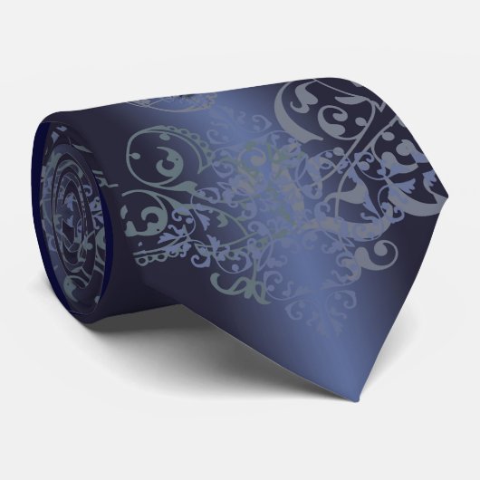 Fantasy Urban Scroll Blue Griffin Mannen Stropdas (Opgerold)