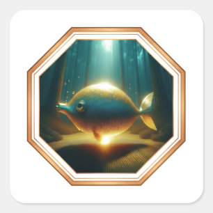 Fantasy van een hybride wezen deels varken deels v vierkante sticker
