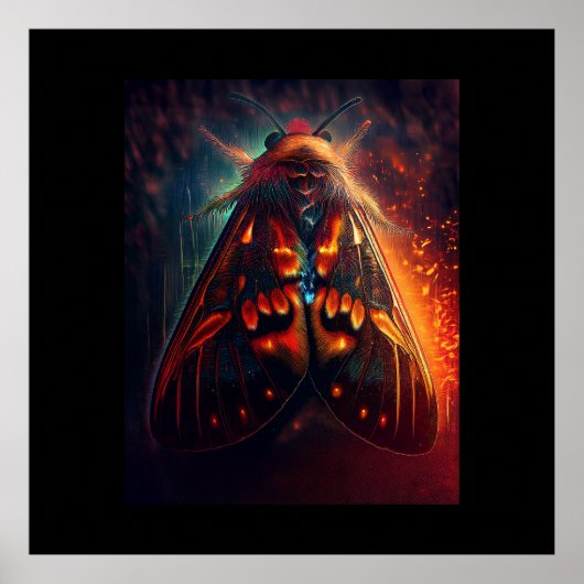 Fantasy Version Of A Clown Face Tiger Moth Poster (Voorkant)