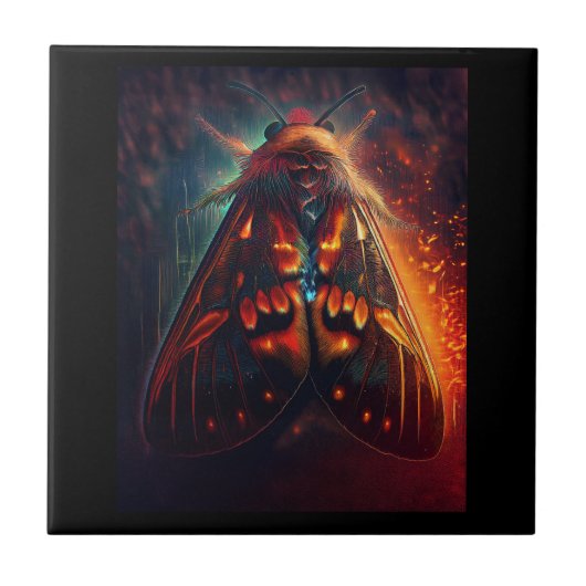 Fantasy Version Of A Clown Face Tiger Moth Tegeltje (Voorkant)