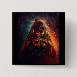 Fantasy Version Of A Clown Face Tiger Moth Vierkante Button 5,1 Cm