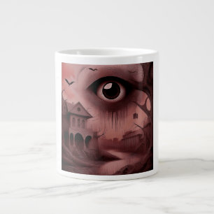 Fantasy: Vervallen huis met reusachtige oogbol  Grote Koffiekop