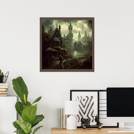 Fantasy Victoriaans Engeland 3 Poster (Thuiskantoor)