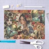 Fantasy Victoriaanse Meisje Gotische Collage Decou Tissuepapier (Craft)
