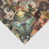 Fantasy Victoriaanse Meisje Gotische Collage Decou Tissuepapier (Detail)