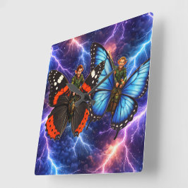 Fantasy vierkante wandklok