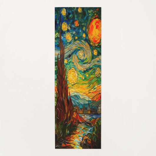 Fantasy Vincent Van Gogh Sterrennacht Yogamat (Voorkant)