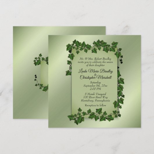 Fantasy Vines Wedding Invitation 5,5 x 5,5 inch Kaart (Voorkant / Achterkant)