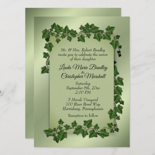 Fantasy Vines Wedding Invitation Kaart (Voorkant / Achterkant)