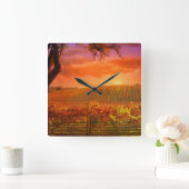 Fantasy Vineyard Clock Vierkante Klok (Huis)