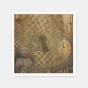 Fantasy Vintage Alice in Wonderland Verjaardagsfee Servet