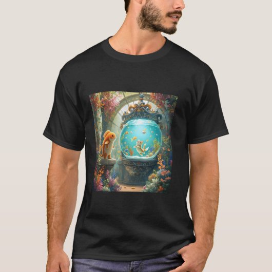 Fantasy Vissen Jacht Kat T-shirt (Voorkant)