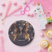 Fantasy Vlinder Goud Glans Papieren Bordje (Feest)