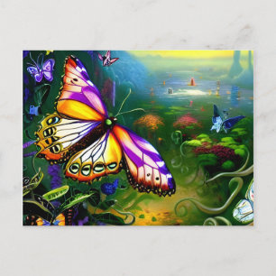 Fantasy Vlinder Reis Briefkaart