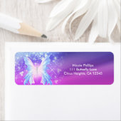 Fantasy Vlinder Roze & Paarse Glans Etiket (Insitu)