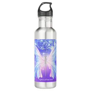 Fantasy Vlinder Roze & Paarse Glans Glam Waterfles