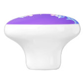 Fantasy Vlinder Roze & Paarse Glans Keramische Knop (Zijkant)